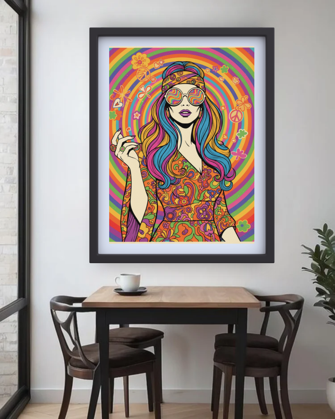Abstract Decorative Female Portrait - Wall Art Canvas