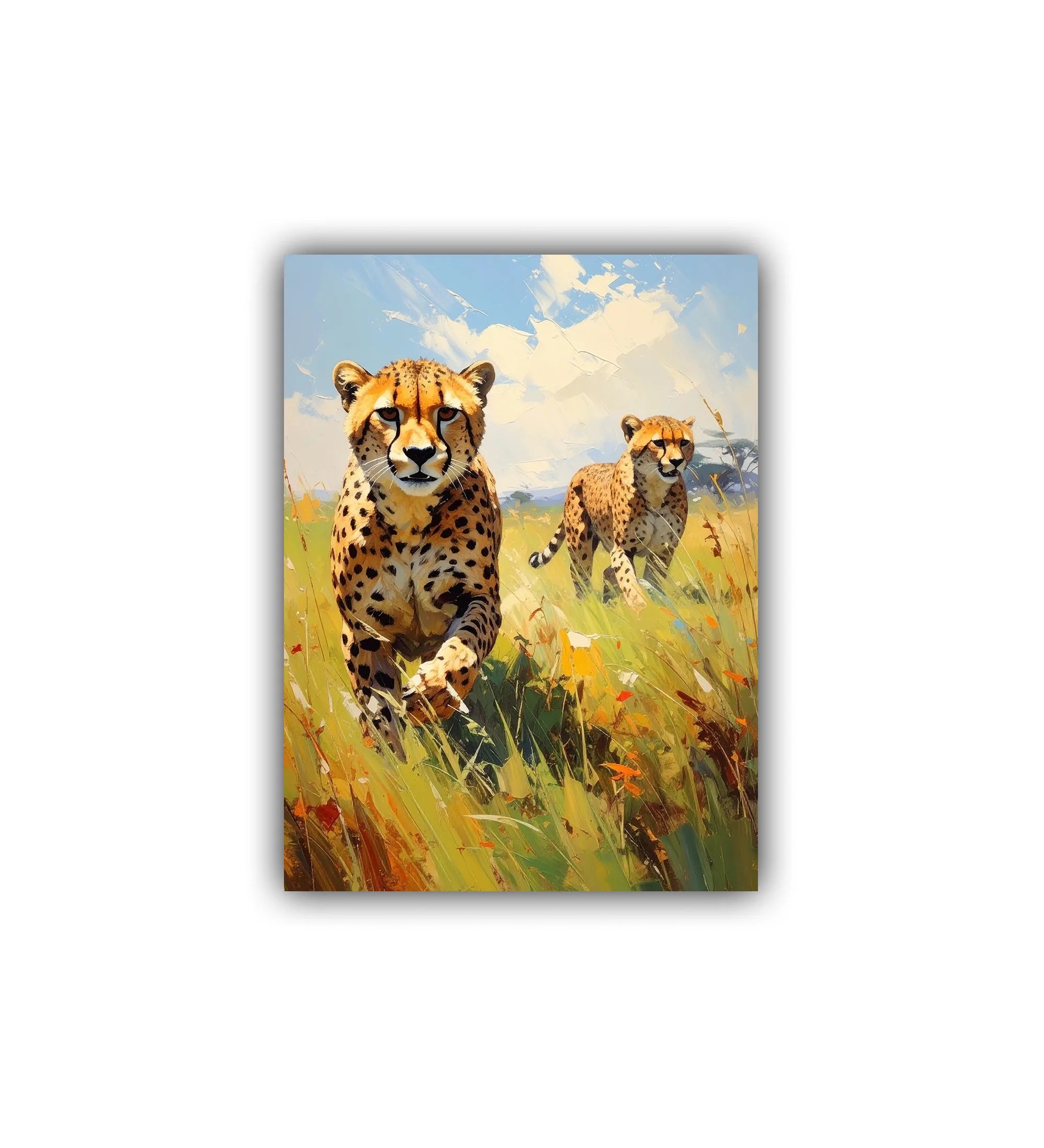 cute cheetah wall art canvas wildlife painting