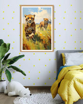 cheetah painting wall art canvas modern home decor