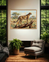 cheetah canvas painting for garden area