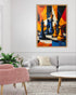 Modern Abstract Chess Wall Art Canvas Painting for Contemporary Living Room Decor