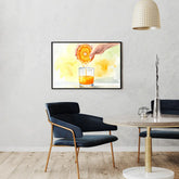 Citrus drink canvas wall art for modern home interior decor