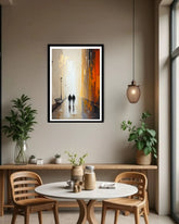 minimal city wall art canvas in modern home decor setup