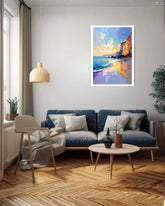 coastal wall art canvas in stylish modern interior decor