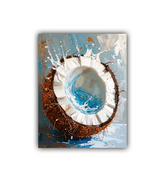 Coconut splash canvas wall art with fresh tropical drink theme