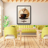 Coffee artwork canvas wall hanging for modern kitchen or cafe