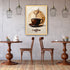 Coffee cup wall art canvas painting with warm minimal design