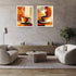 Coffee cup wall art canvas set of two for cafe and modern living space