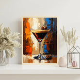 Coffee glass art canvas wall painting with modern artistic finish