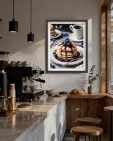 Coffee shop wall art pancake canvas painting for modern cafe decor