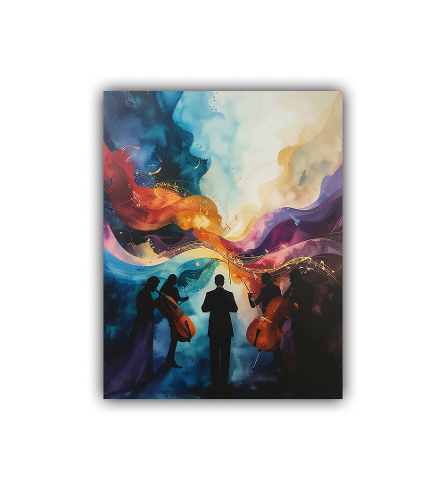 Colorful abstract scenic canvas painting modern wall art for home and office