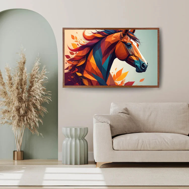 Colorful horse canvas painting wall art for living room