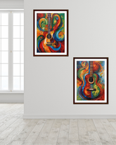 Colorful music canvas painting set for modern wall decor