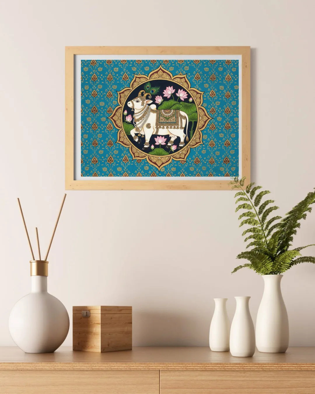 Traditional cow canvas painting for modern home wall decor