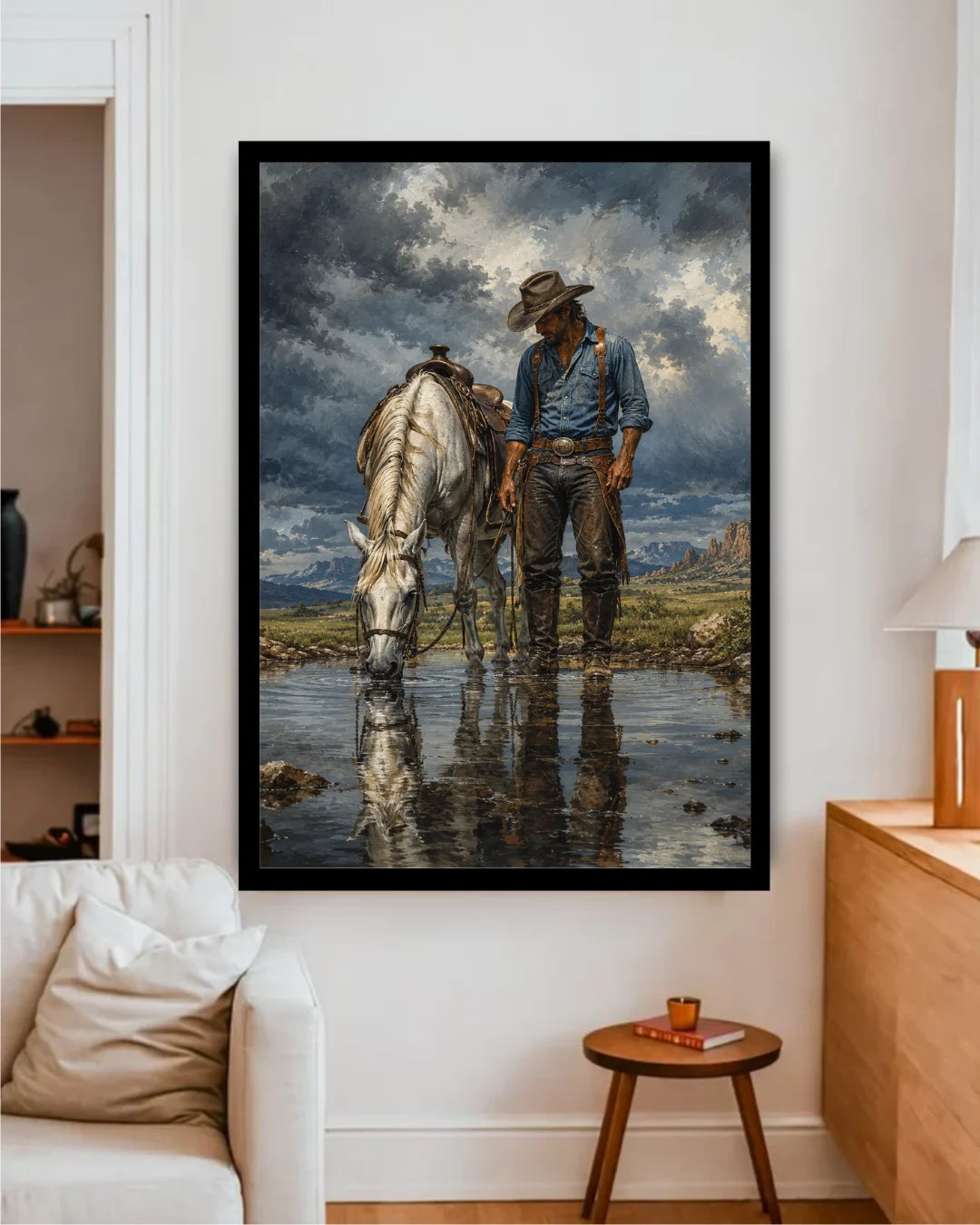 cowboy_couple_wall_art_canvas for home decore