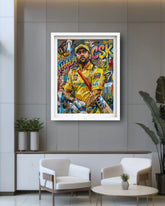 cricket legend wall art canvas colorful design