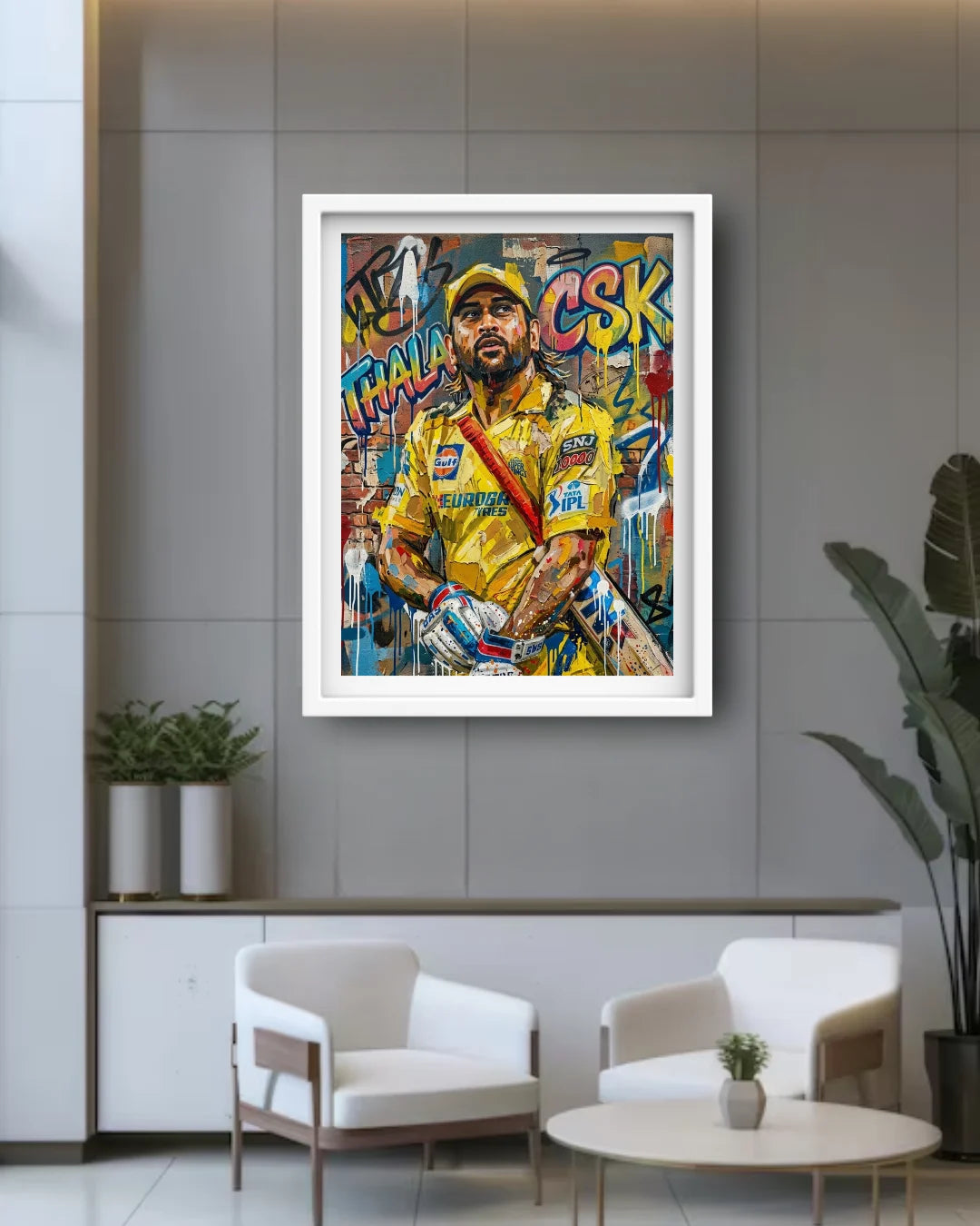 cricket legend wall art canvas colorful design