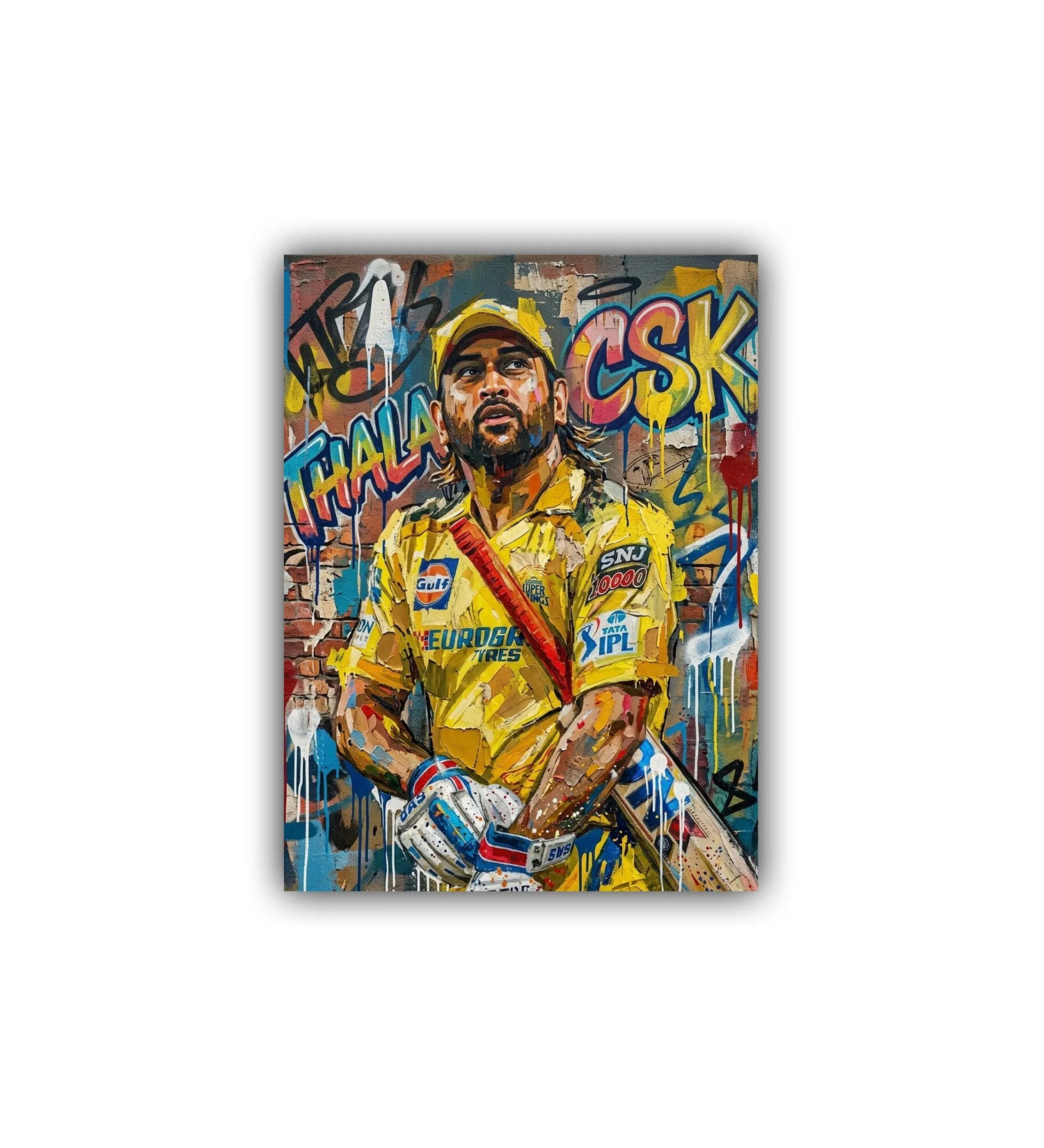 sports wall art canvas cricket portrait painting