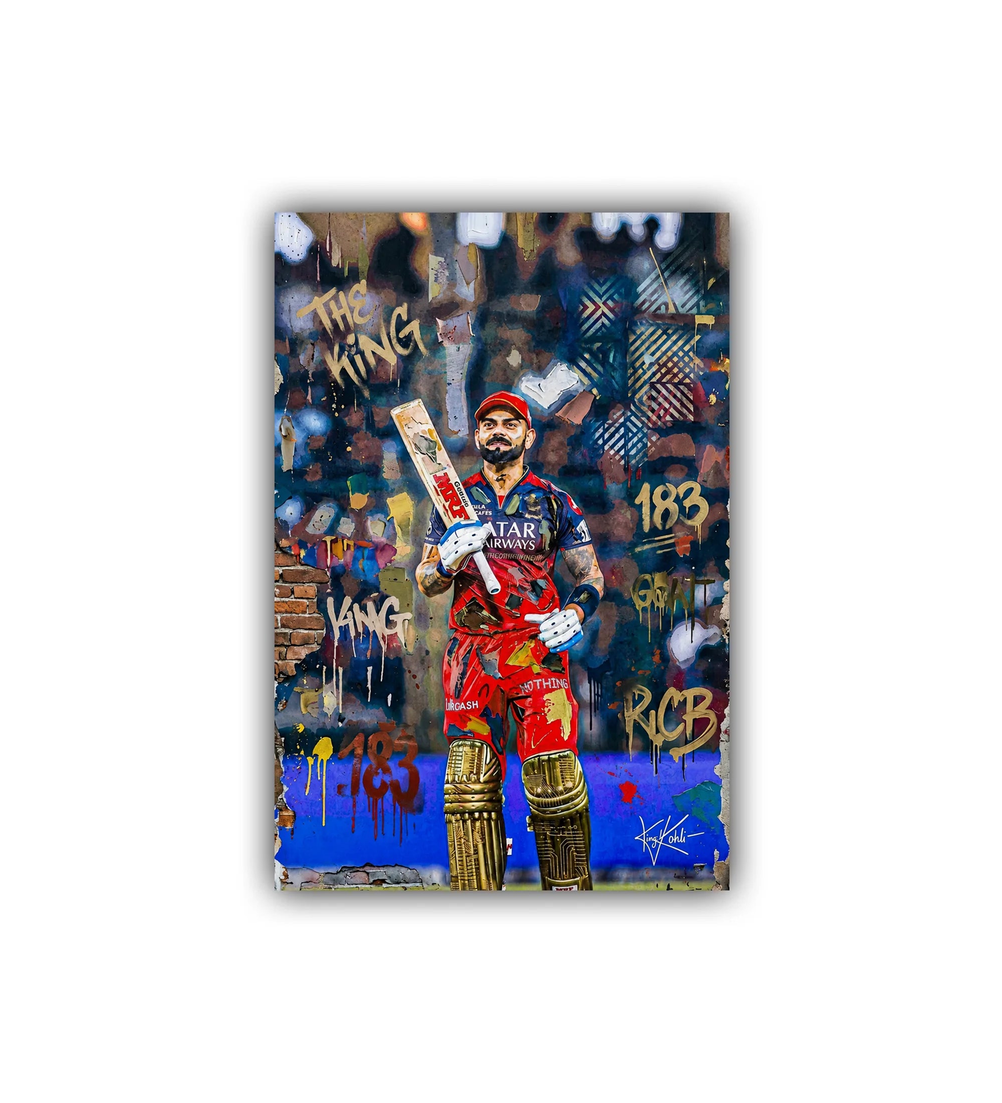 sports player wall art canvas cricket painting