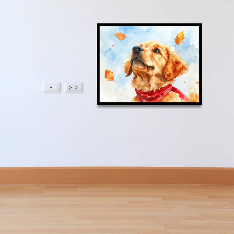 Cute dog canvas painting for wall decor