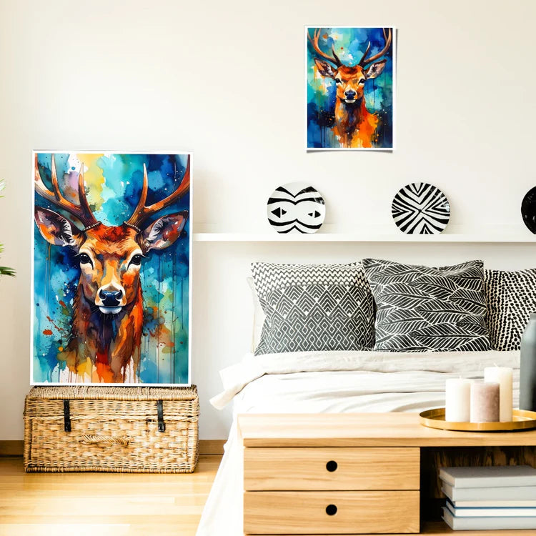 Deer canvas painting set for bedroom wall decor