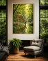 deer forest wall art canvas in modern living room decor