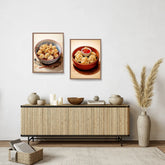 Dining room food wall decor canvas painting set for modern interiors