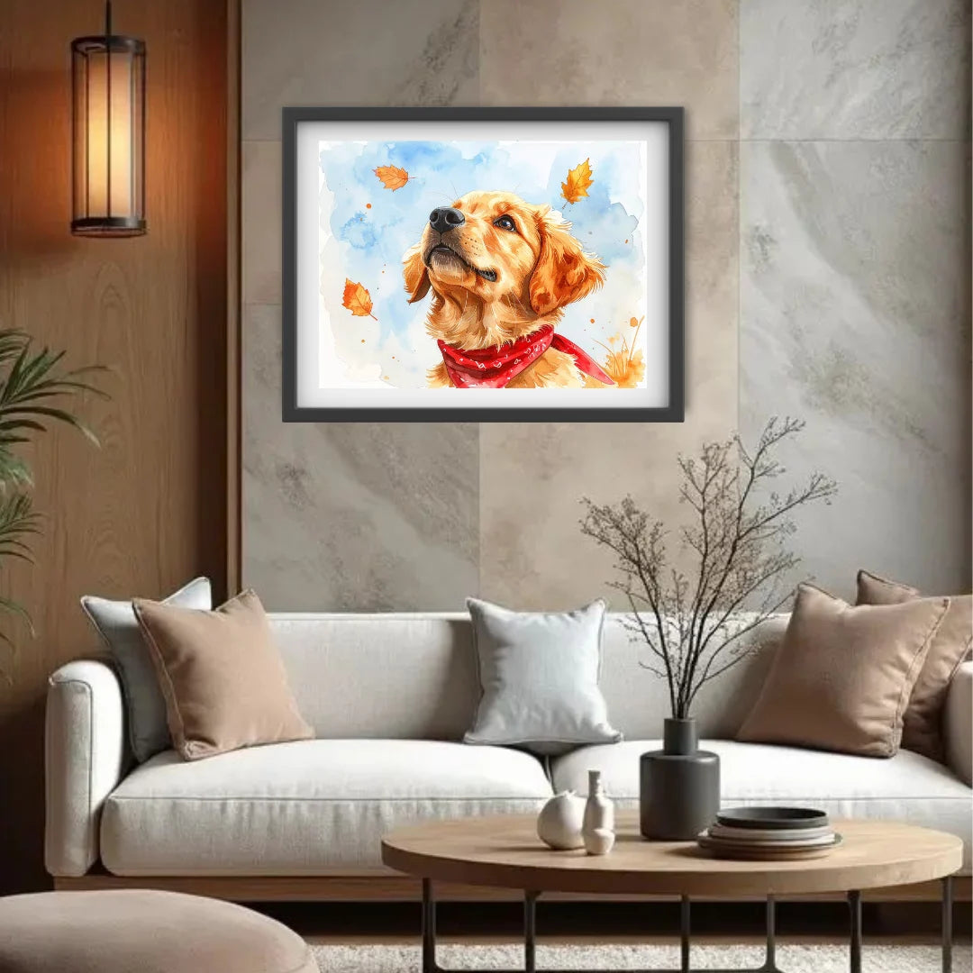 Dog canvas wall decor for bedroom interior