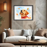 Dog canvas wall decor for bedroom interior