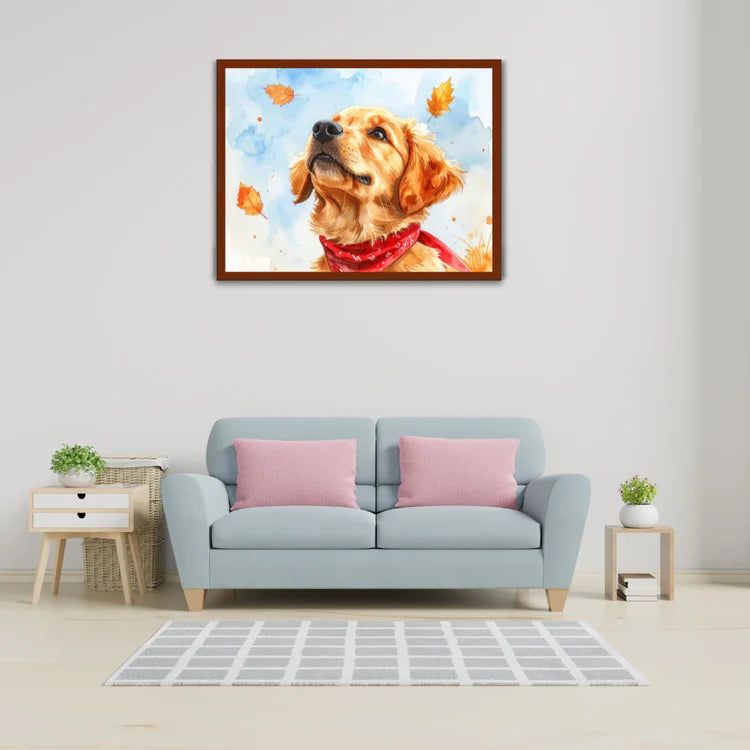 Dog wall art canvas painting for home interior decor