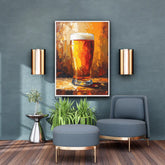 Drink wall art canvas painting with modern beverage design for living room decor
