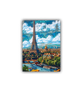 close-up of Eiffel Tower landscape wall art canvas