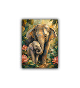 wildlife elephant canvas art with nature background