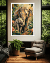 elephant painting wall art for home interior decor