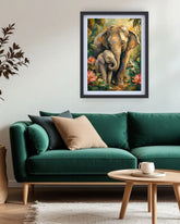 nature-inspired elephant artwork for living room