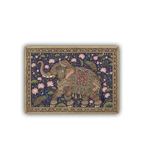 Ethnic Indian elephant wall art canvas painting