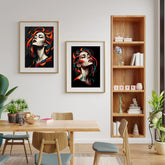 Expressive portrait wall art canvas set of two with bold modern face design
