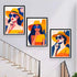 Fashion illustration wall art canvas set of three with modern stylish design
