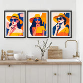 Fashion wall decor canvas painting set for stylish home interior