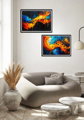 Modern music-inspired painting with flowing abstract sound patterns