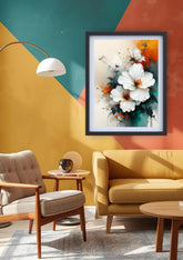 Floral abstract canvas wall art for contemporary home decor
