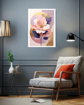 pastel floral wall art canvas in modern home decor setup