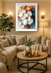 Floral canvas wall art for elegant living room decor
