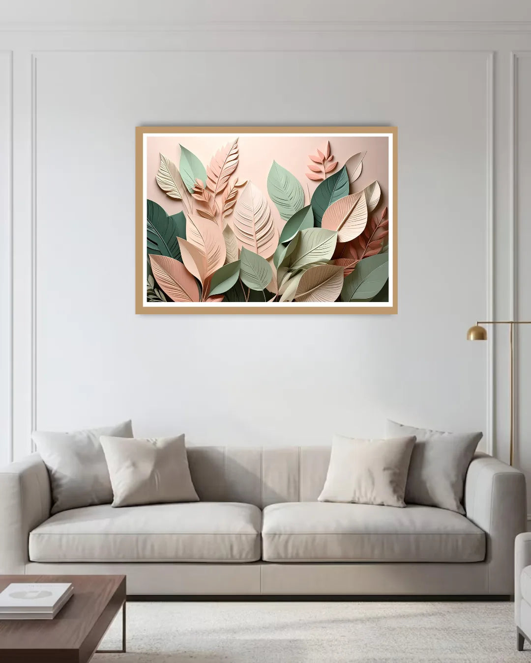 floral leaf wall art canvas in modern home decor