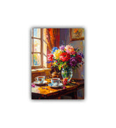 colorful floral vase wall art canvas flower painting