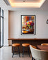 floral wall art canvas in modern dining room