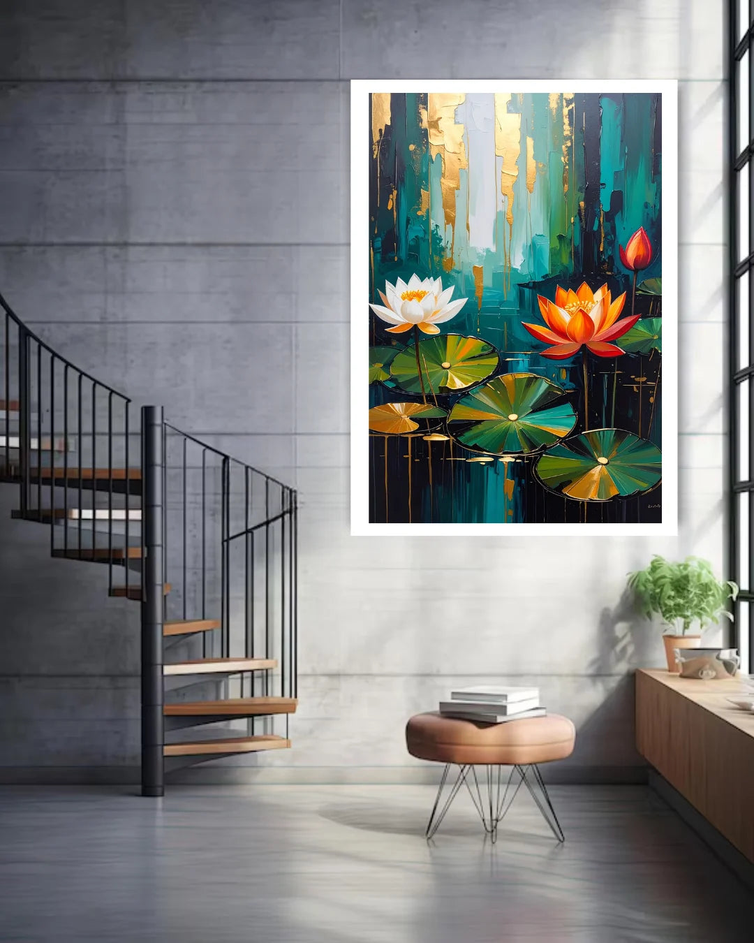 lotus canvas art modern home decor