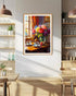 floral vase wall art canvas in modern kitchen decor