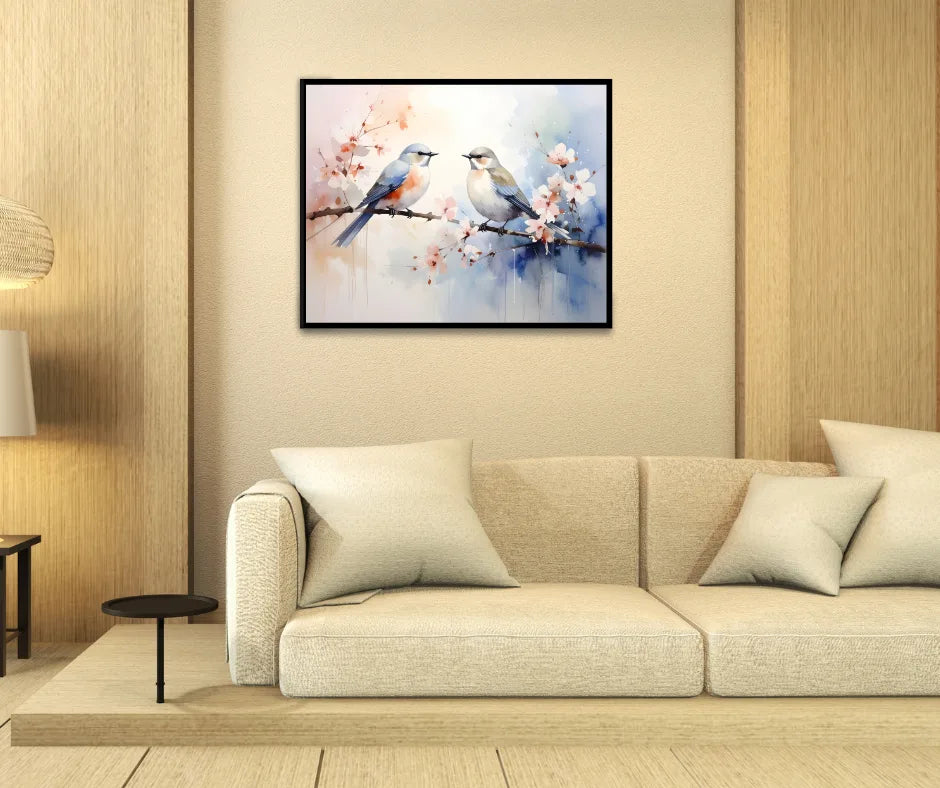 Flying birds canvas painting for home wall decor