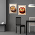 Food bowl wall art canvas set of two for cafe and dining room decor
